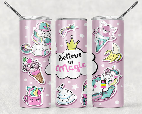 Believe In Magic Sublimation Tumbler Sized Print #193
