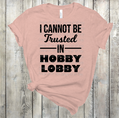 Cannot Be Trusted in Hobby Lobby Adult Screen Print Single Color