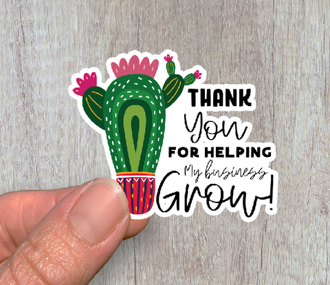 Cactus Thank you for Helping my Business Grow Decal Stickers #200
