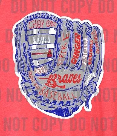 Glove Baseball Atlanta Braves Baseball Doodle Design Design DTF Print – BB  Subs and Screens