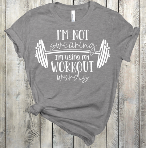 Workout Words Adult Sized Screen Print Transfers