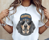Tennessee Smokey Dog with Hat Camo Graphic T-shirt Kids Infant, Toddler, Youth, Adult T-shirt