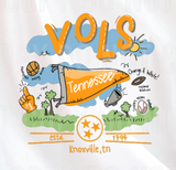 University of Tennessee Volunteers Vols TN Football Themed Doodle Design Design DTF Print