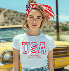 USA Patriotic Bow Coquette Patriotic Design DTF Print