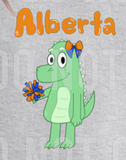 Alberta Girly Florida Gators FL Cartoon Gator Mascot with Bows DTF Transfer