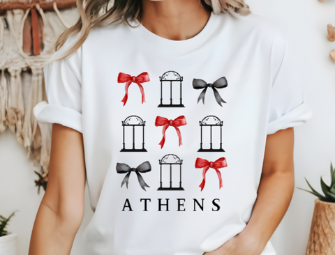 Athens Georgia Arches UGA Bows Coquette Girl Design DTF Print
