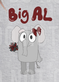 Big Al with bows Alabama Cartoon Elephant UAB Themed Mascot DTF Transfer