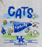 Kentucky Wildcats CATS Football Themed Doodle Design Design DTF Print