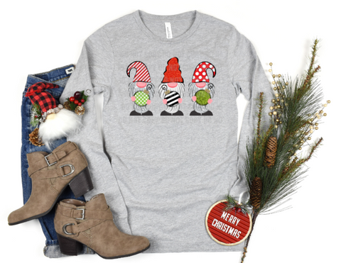 Gnomes with Christmas Ornaments DTF Transfer Print