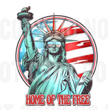 Home of the Free 1776 Statue of Liberty DTF Print Full Back and Pocket