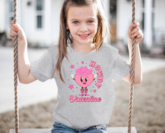Howdy Valentine Cowgirl Heart Valentine's Day Design DTF Print