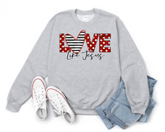 Love Like Jesus Hearts Valentine's Day Design DTF Print