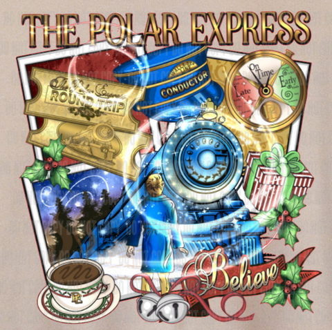Polar Express Christmas Train DTF Transfer Print