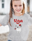 UGA Bulldog with Bows Design T-Shirt Children's Sizes