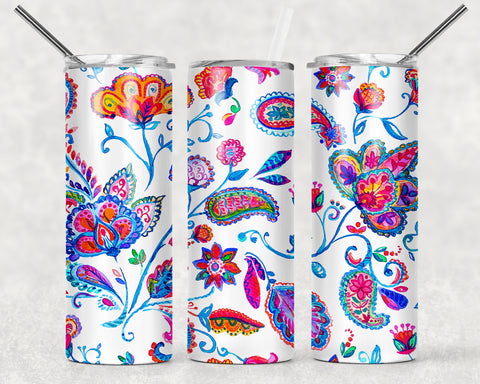Multi Color Paisley Floral Sublimation Tumbler Sized Print #111