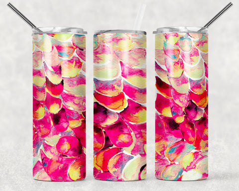 Hot Pink Watercolor Scales Sublimation Tumbler Sized Print #120
