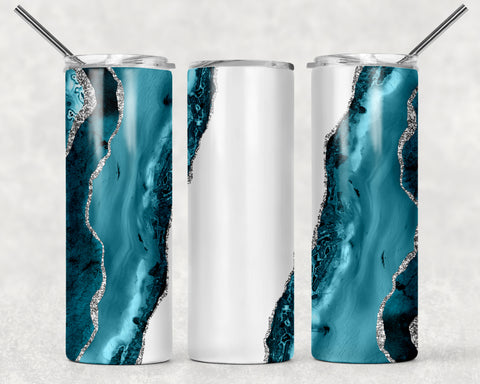 Turquoise and White Agate Sublimation Tumbler Sized Print #127