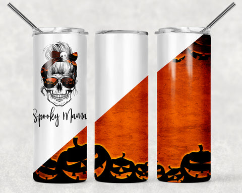 Spooky Mama Jack O Lantern Sublimation Tumbler Sized Print #154