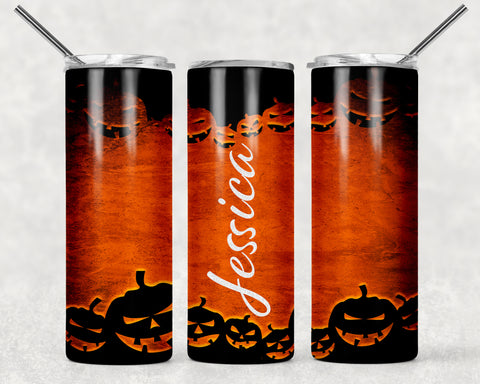 Personalized Jack O Lantern Sublimation Tumbler Sized Print #15