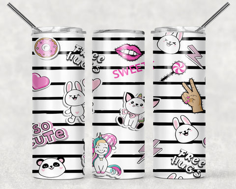Peace and Free Hugs Lined Sublimation Tumbler Sized Print #179