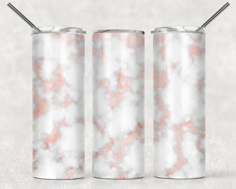 Marble and Rose Gold Sublimation Tumbler Sized Print #33