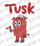 Tusk Arkansas Razorbacks Cartoon Mascot AR Football DTF Transfer