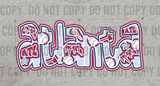 Atlanta Braves Baseball Doodle Design Design DTF Print