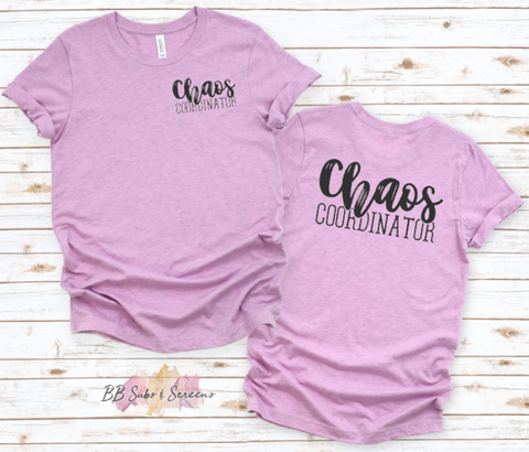 Chaos Coordinator Black Pocket or Infant Sized Screen Print Single Color