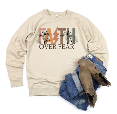 Faith Over Fear Floral RTS DTF Transfer