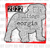 Georgia Champions 2022 Bulldog Newsprint DTF Transfer