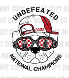 Undefeated Georgia  Champions Hat Mascot Bulldog Georgia DTF Transfer
