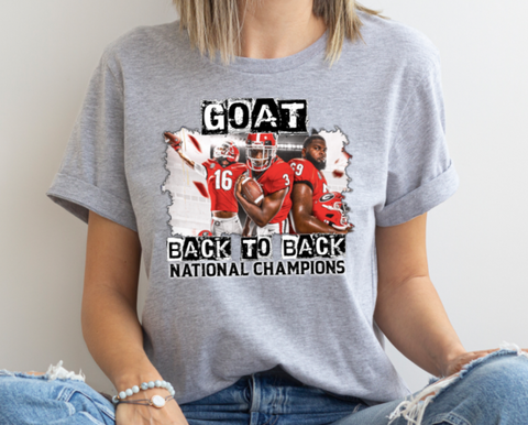 Georgia Champions GOAT Back to Back DTF Transfer