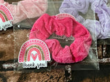 Thank You Gift Scrunchie with Valentine's Sticker