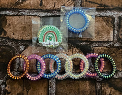 Phone Cord Hair Tie Drop Ship Thank you gift addon St. Patrick's Day Rainbow Sticker