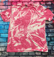 Gildan Soft Style  Heather Red Bleached Shirt Scrunched Style