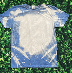 Gildan Soft Style Heather Royal Bleached Shirt Large Chest Spot for Design