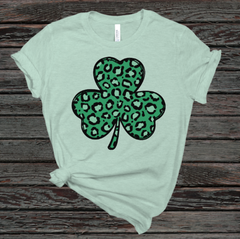 Leopard Print Shamrock Adult Sized Screen Print Transfers