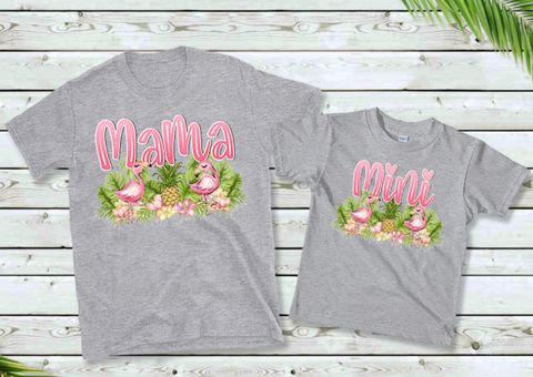 Mama Summer Themed Floral Design Mama & Mini Available DTF Print #MM04