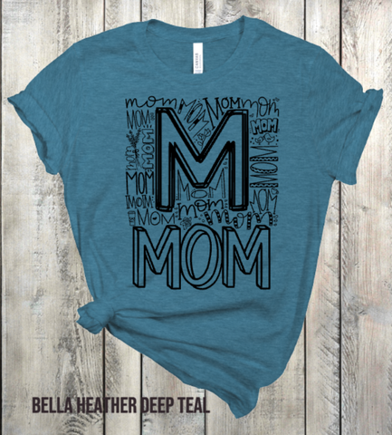 Mom Typography Adult Sized Screen Print Single Color