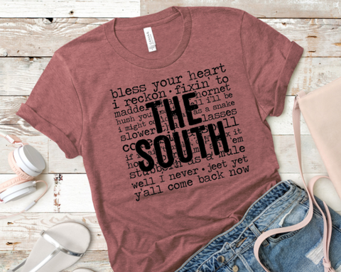The South Typography Adult Sized Screen Print Transfers