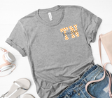 TN Tennessee Orange and White Plaid State Letters Design DTF Print