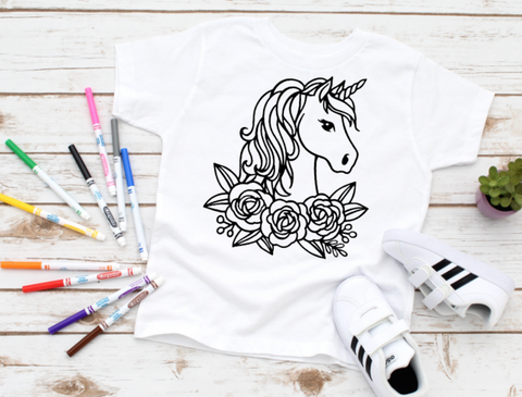 Unicorn Youth Sized Coloring Screen Print