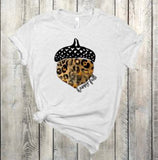 Leopard Print Fall Acorn Screen Print HIGH HEAT