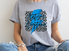Autism Acceptance Blue Lightning Bolt Design DTF Print