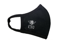 White Bee Kind Black Mask Sized Screen Print Single Color 2 pack