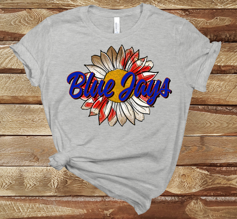 Blue Jays Baseball Sunflower Design DTF Print