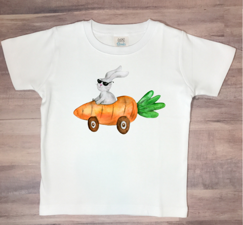 Youth Bunny Carrot Car Youth Sized Screen Print Transfers ON ORDER SHIPS 3/8