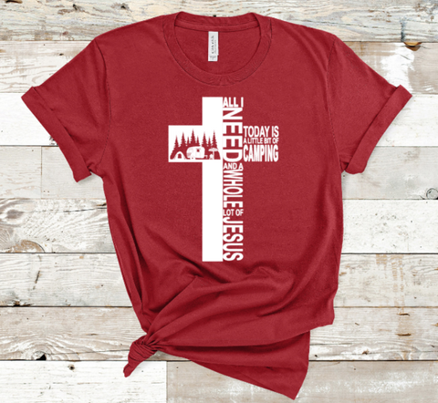 Camping and Jesus Adult Sized Screen Print Single Color