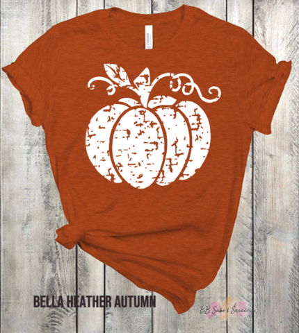 Distressed Pumpkin White Adult Sized Screen Print Single Color