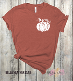 Distressed Pumpkin White Pocket or Infant Sized Screen Print Single Color